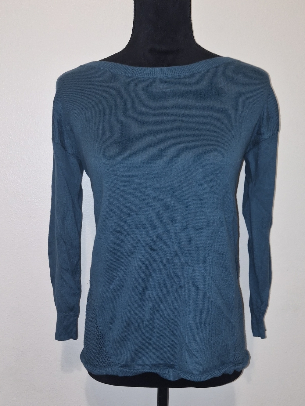American Eagle Outfitters Teal Boatneck Lightweight Sweater
